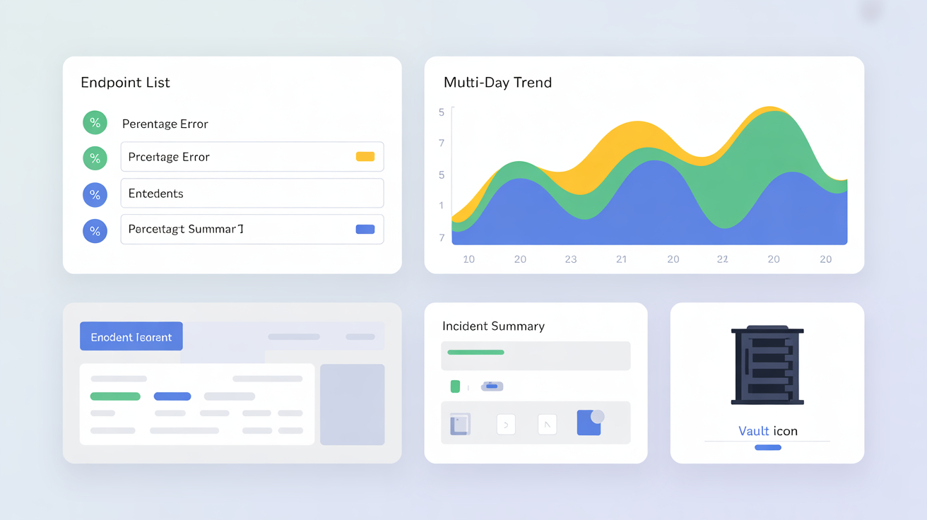 EndpointVault dashboard showing error rates and endpoint statistics